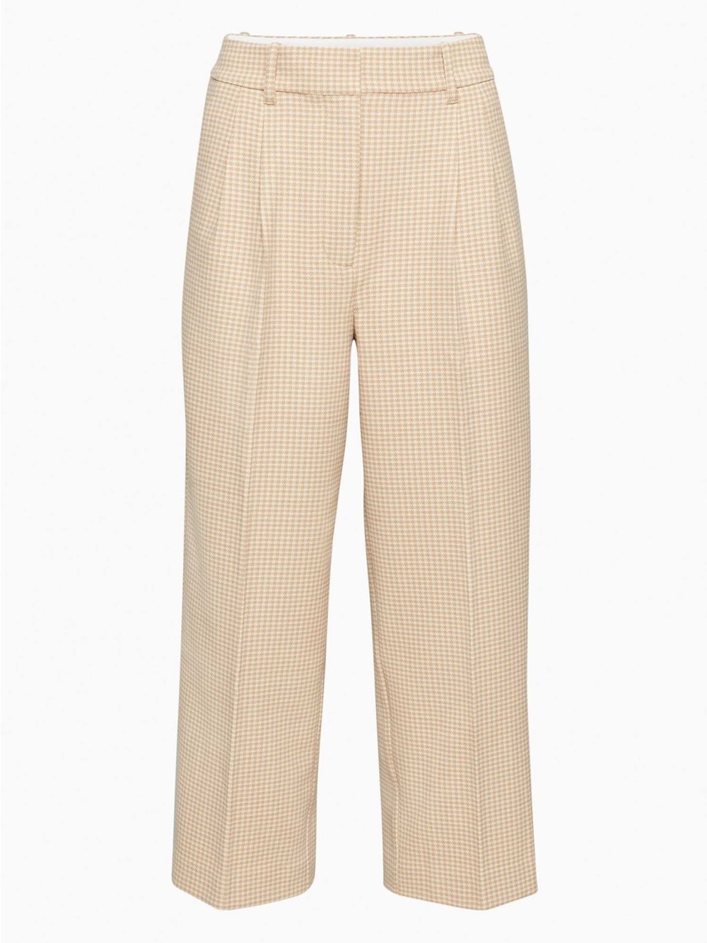 Aritzia Wilfred Effortless Cropped Wide Leg Pants Beige Plaid Size 0 - Picture 6 of 12